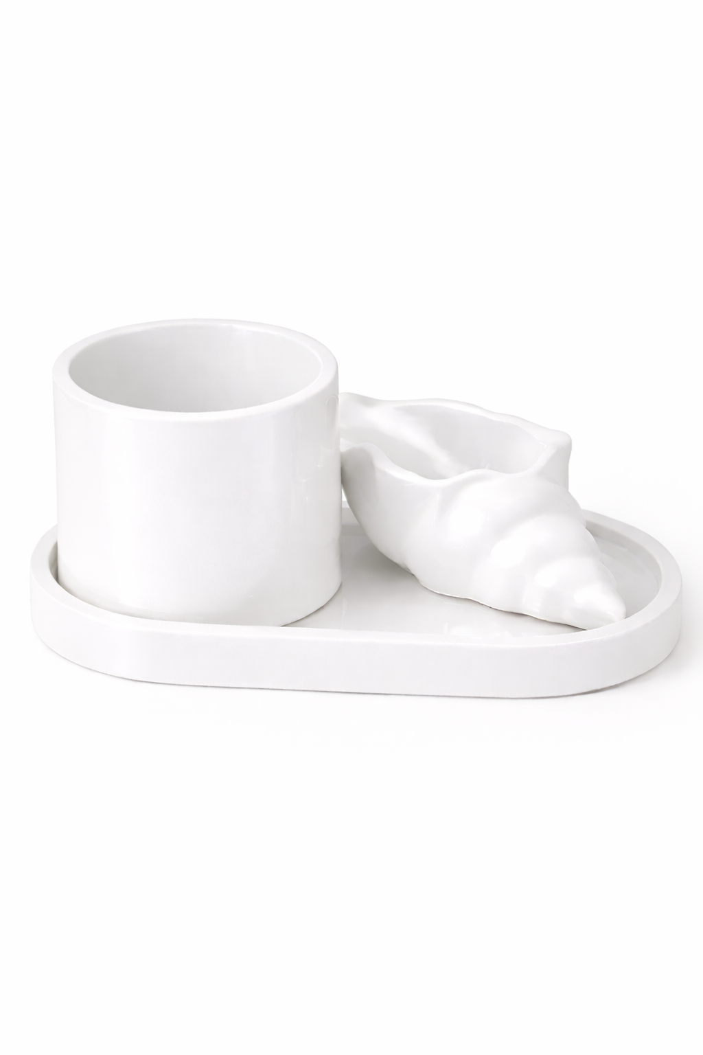 Gypsum Candle Holder Set on Oval Tray – Handmade | 100ml & 50ml | 5 Colors