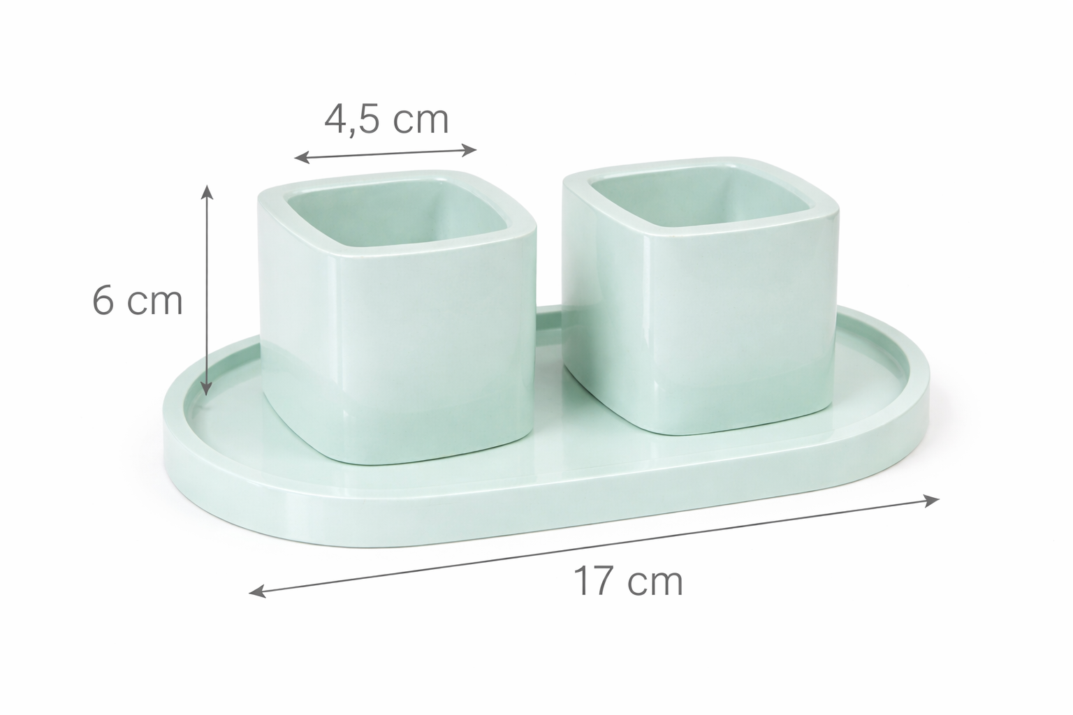 Gypsum candle holder set with tray minimalist pink pastel – wax container – MOSVAM
