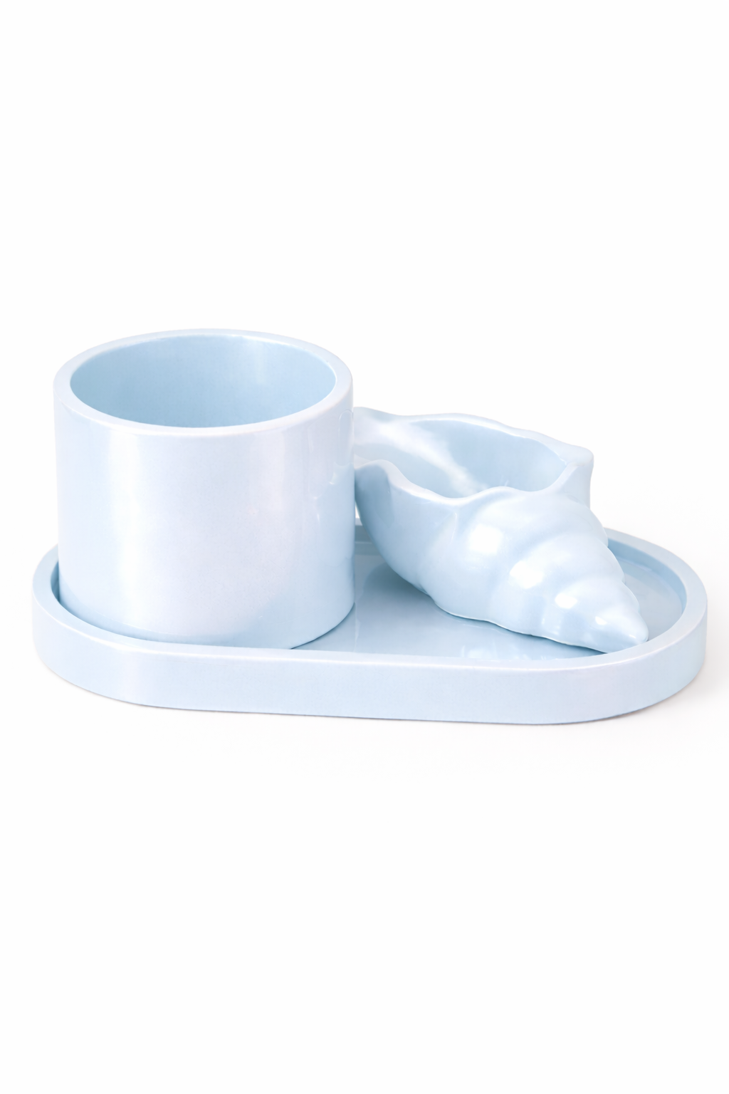 Gypsum Candle Holder Set on Oval Tray – Handmade | 100ml & 50ml | 5 Colors