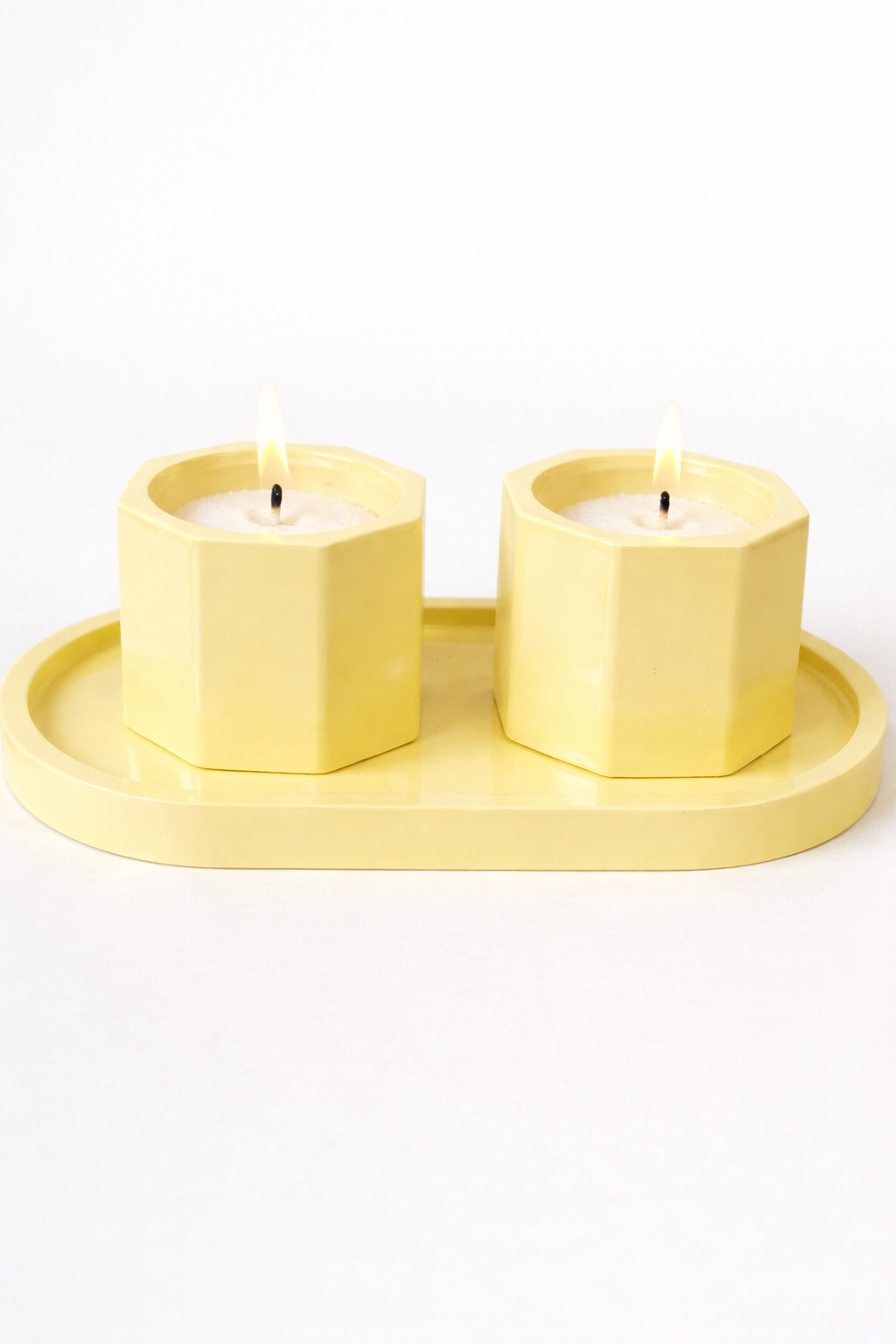 Gypsum hexagon candle holder top view – DIY soy wax – MOSVAM

