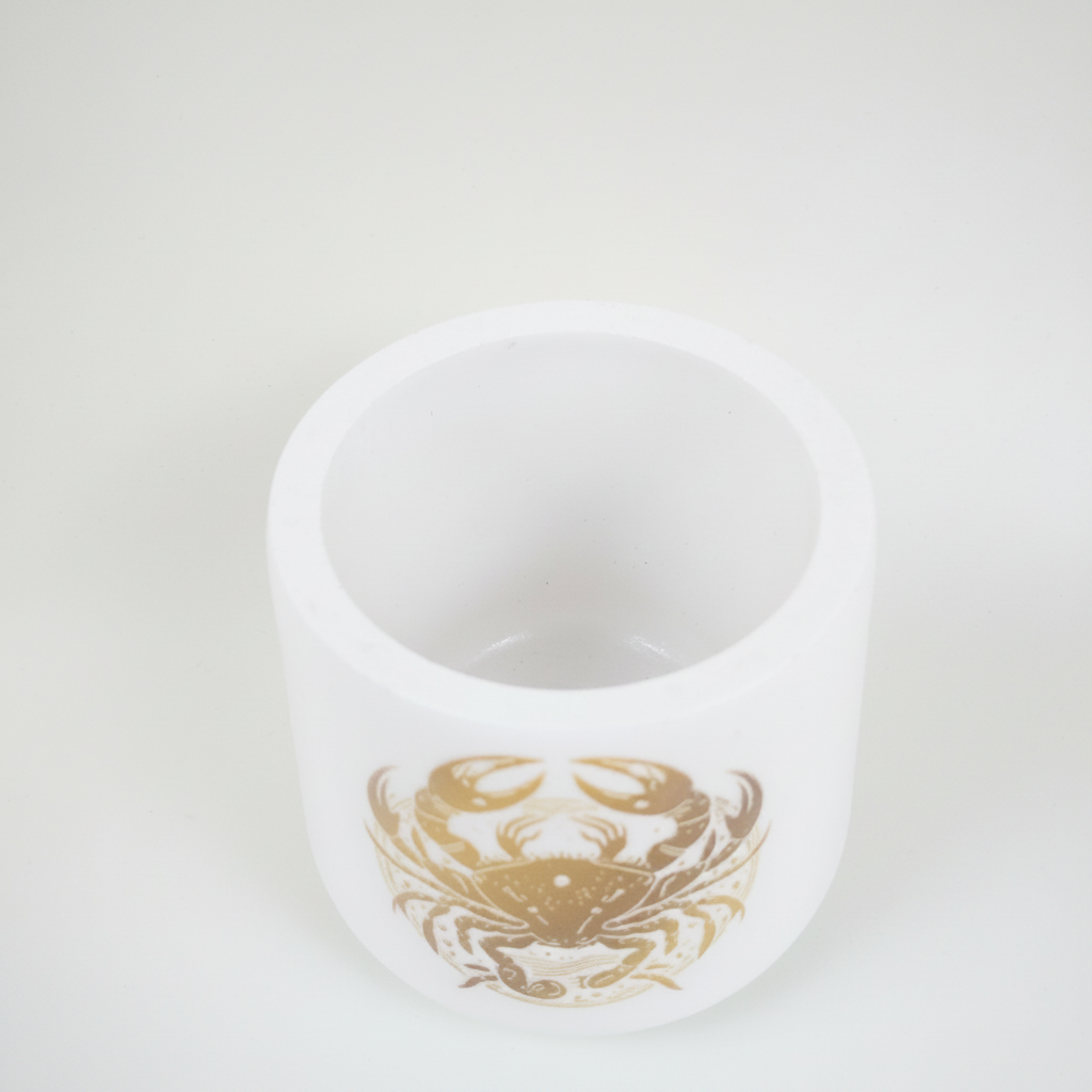 Ręcznie Robiony Świecznik Rak Gips Złoto Prezent