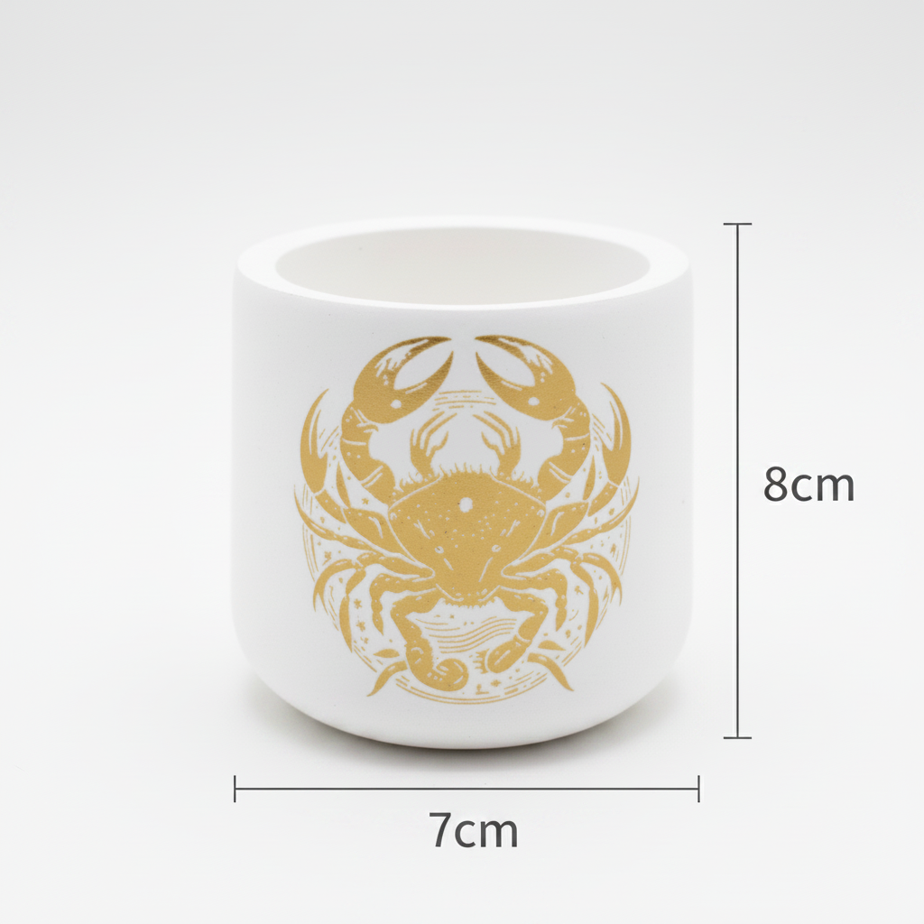 Rak Znak Zodiaku Gipsowy Świecznik Złota Ilustracja