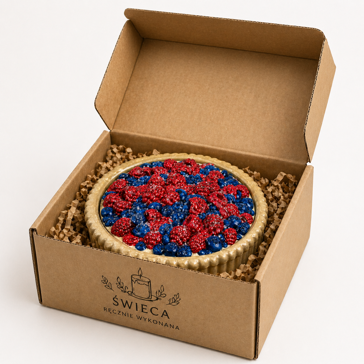 Berry Tart Soy Candle with Raspberry & Blueberry | Handmade Gift | MOSVAM